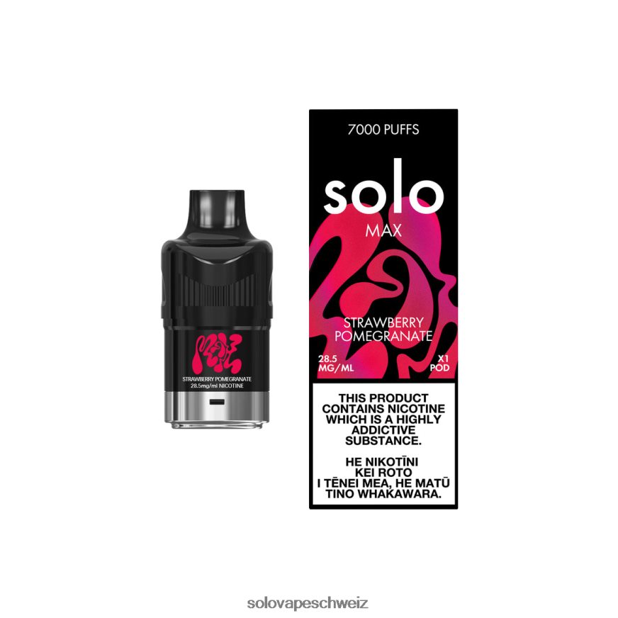 Erdbeer-Granatapfel Solo MAX Schote VXT6N284 | Vape Solo Einweg