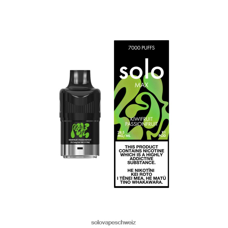 Kiwis, Passionsfrüchte Solo MAX Schote VXT6N290 | Vape Solo Einweg