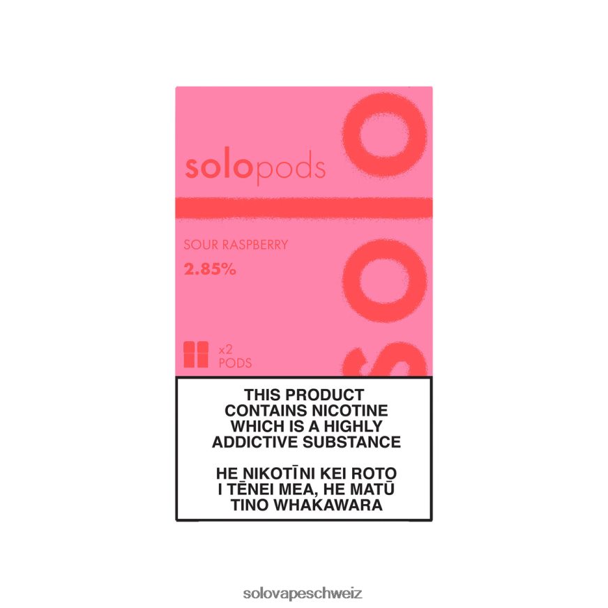 saure Himbeere Solo Ersatz-Pod im 2er-Pack VXT6N259 | Solo Vape Puff